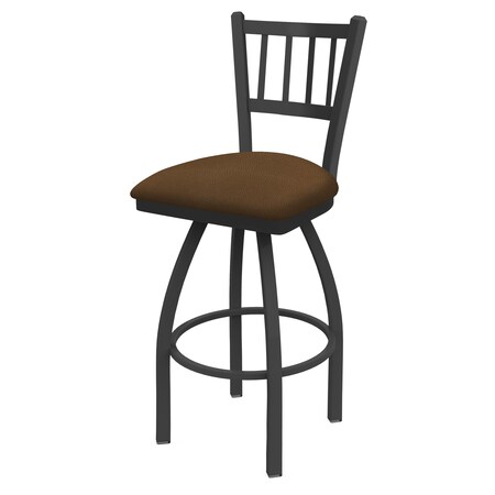 Holland Bar Stool Co 30" Swivel Bar Stool, Pewter Finish, Rein Thatch Seat 81030PW026
